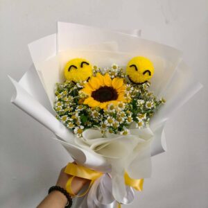 best13-ช่อดอกปิงปองทานตะวัน-ร้านดอกไม้ อุบล